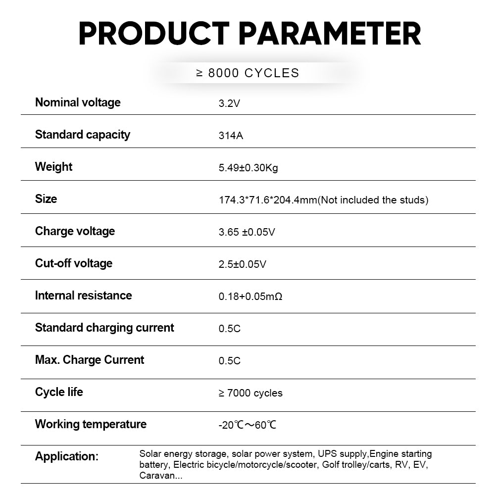CATL 314AH LiFePO4 Battery 7000cycles EU Stock