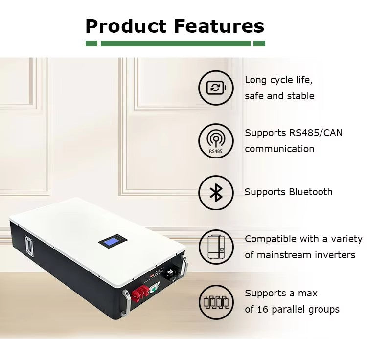 51.2V 100AH 5KWh Power Wall Home Use Solar Power Energy Storage System
