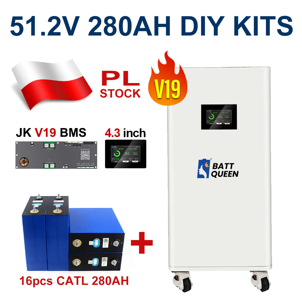 16Kwh 51.2V 320AH DIY LiFePO4 Battery Pack with JK Smart BMS