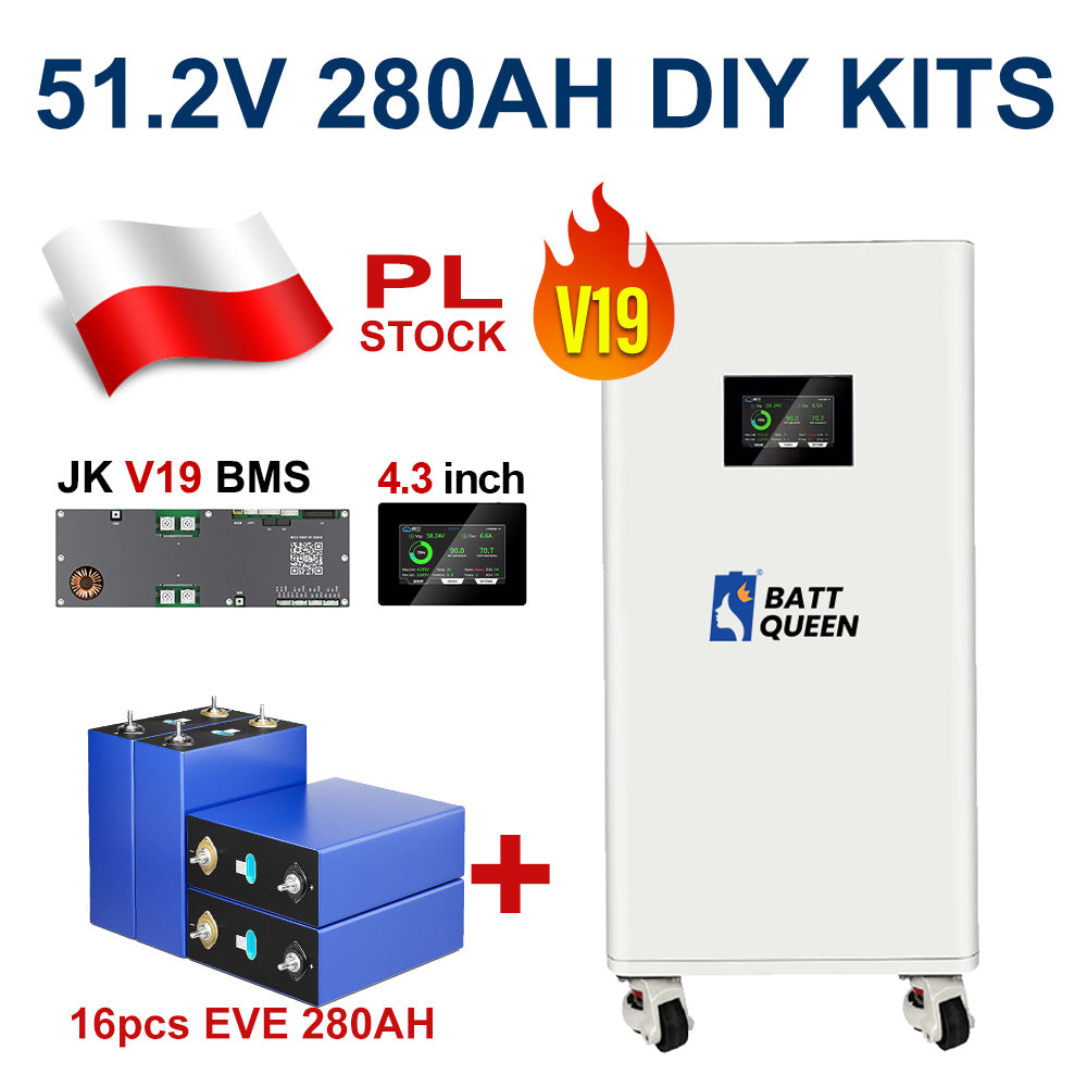 16Kwh 51.2V 320AH DIY LiFePO4 Battery Pack with JK Smart BMS