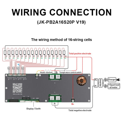 JK V19 16S 200A Smart BMS for LiFePO4 Battery JK-PB2A16S20P