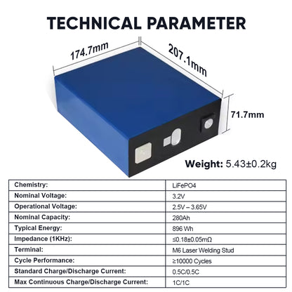 Hithium 280AH LiFePO4 Battery with 10000 Cycles for Home Solar Energy Storage