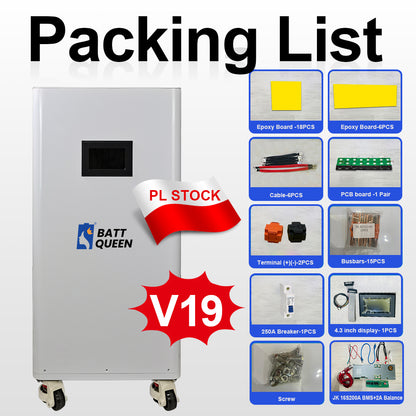 16Kwh 51.2V 320AH DIY LiFePO4 Battery Pack with JK Smart BMS
