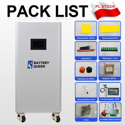 16Kwh 51.2V 320AH DIY LiFePO4 Battery Pack with JK Smart BMS