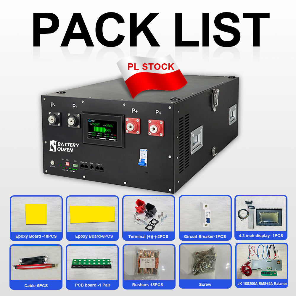 48V DIY LiFePO4 Battery Pack with JK BMS PB2A16S20P