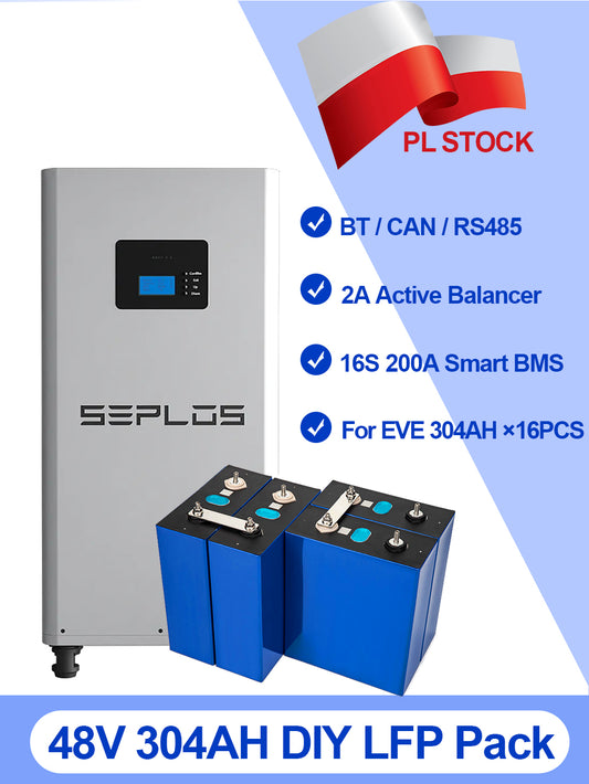 Seplos 51.2V 304AH EVE LiFePO4 Battery Pack 48V