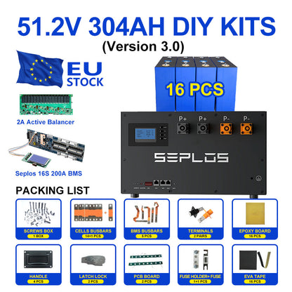 Seplos Mason 280 DIY Kit with EVE 304AH LiFePO4 15KWH Battery Pack