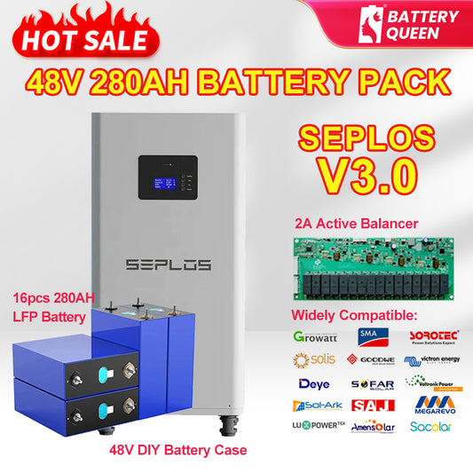 Seplos 51.2V 280AH LiFePO4 Battery Pack with 2A Active Balancer