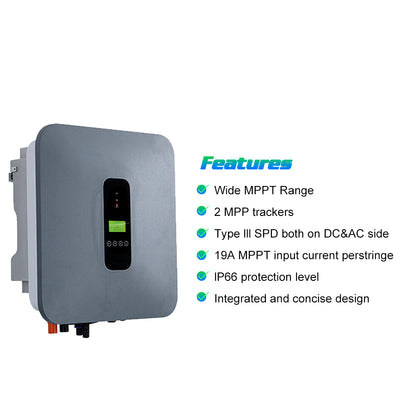 6KW Inverter Hybrid Photovoltaic Wall Mounted Single Phase 2 MPPT