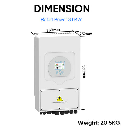 Deye SUN-3.6K-SG03LP1-EU 3.6KW LV Hybrid Inverter 230V Single Phase