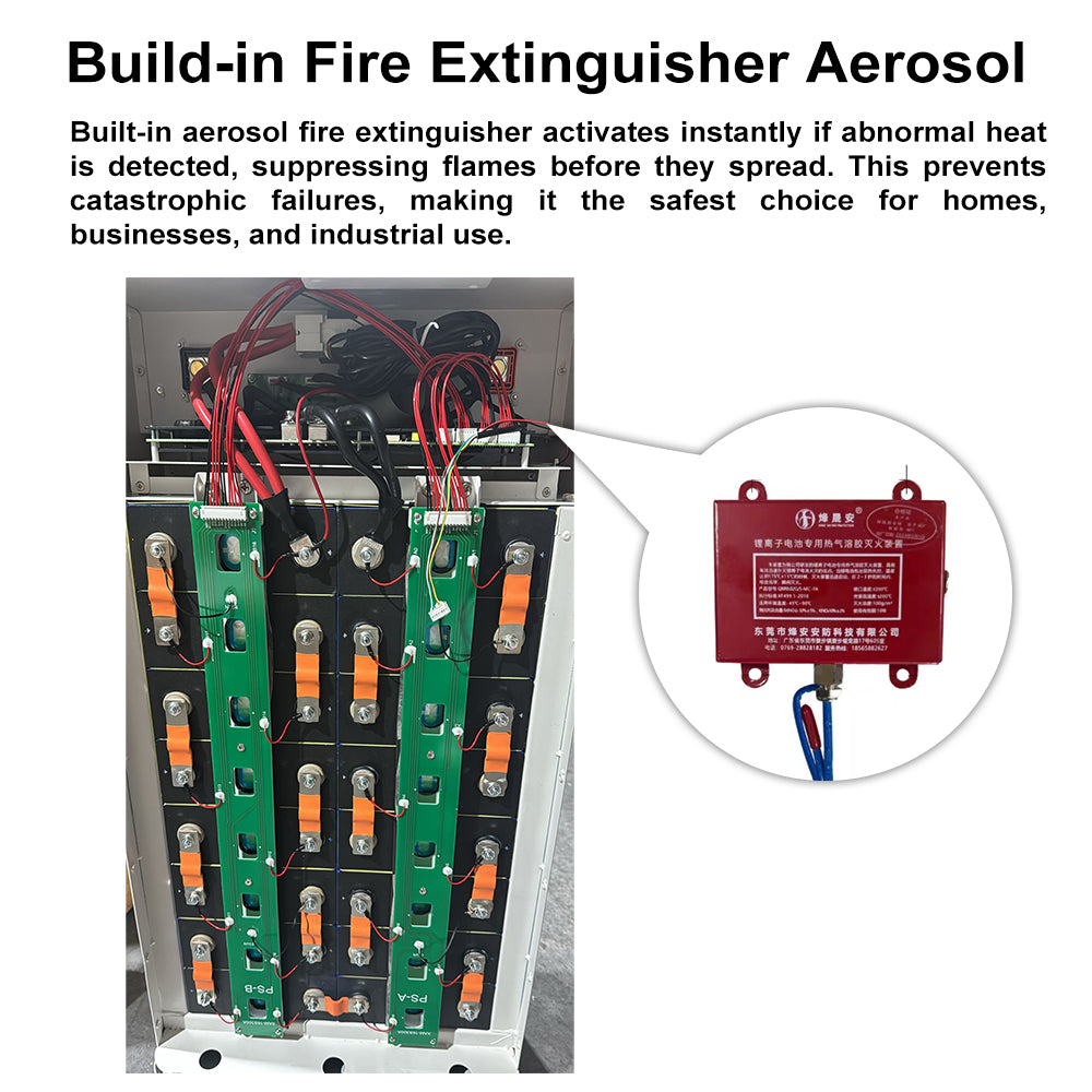 16Kwh 51.2V 314AH Complete LiFePO4 Battery Pack with Fire Extinguisher