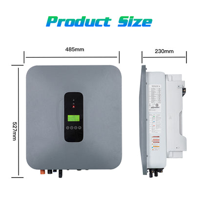 6KW Inverter Hybrid Photovoltaic Wall Mounted Single Phase 2 MPPT