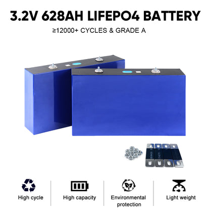 EVE 628AH LiFePO4 Battery Grade A Prismatic Lithium ion Cells For Solar System