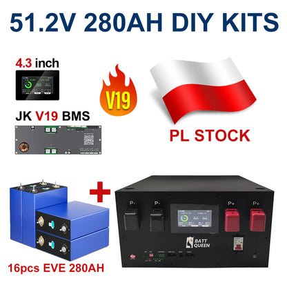 48V DIY LiFePO4 Battery Pack with JK BMS PB2A16S20P