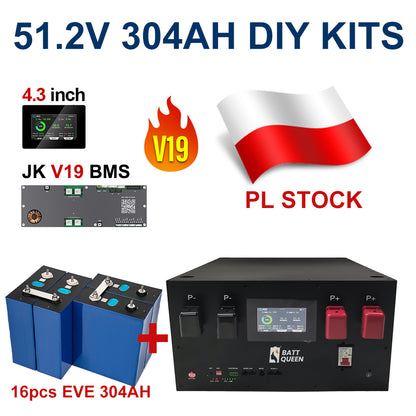 48V DIY LiFePO4 Battery Pack with JK BMS PB2A16S20P