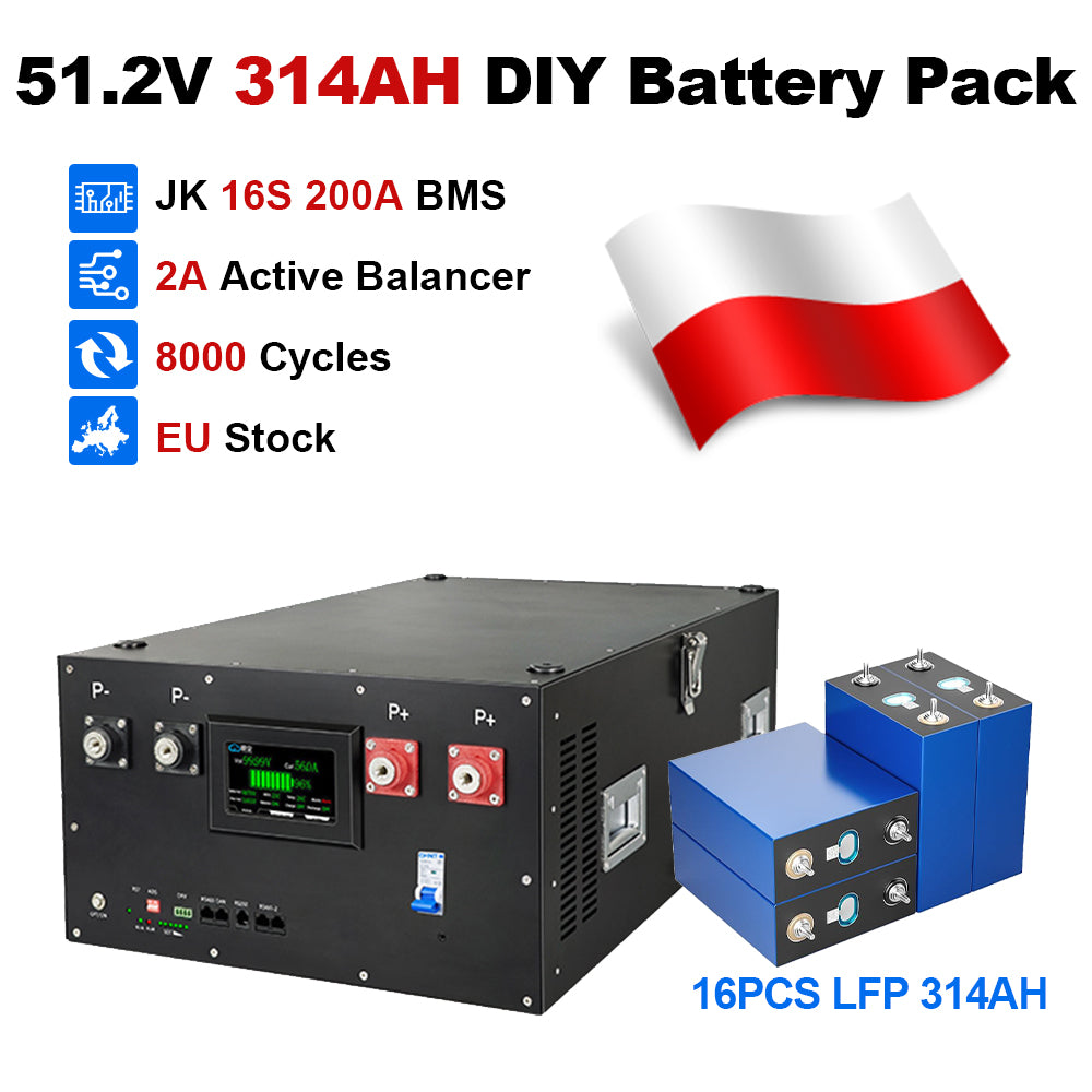 48V DIY LiFePO4 Battery Pack with JK BMS PB2A16S20P