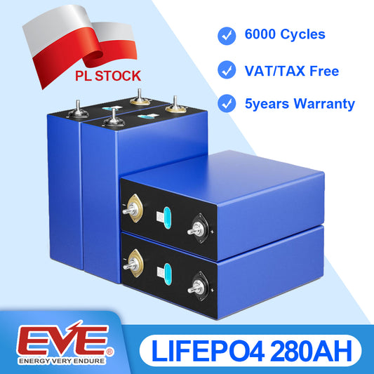 EVE 280AH LiFePO4 Battery LF280AK 6000 Cycles 51.2V Pack EU Stock for Solar Energy Storage