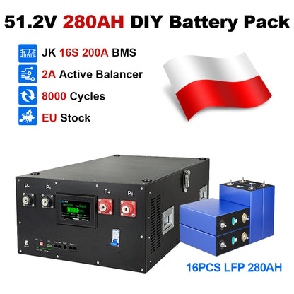 48V DIY LiFePO4 Battery Pack with JK BMS PB2A16S20P