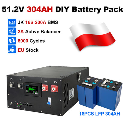 48V DIY LiFePO4 Battery Pack with JK BMS PB2A16S20P