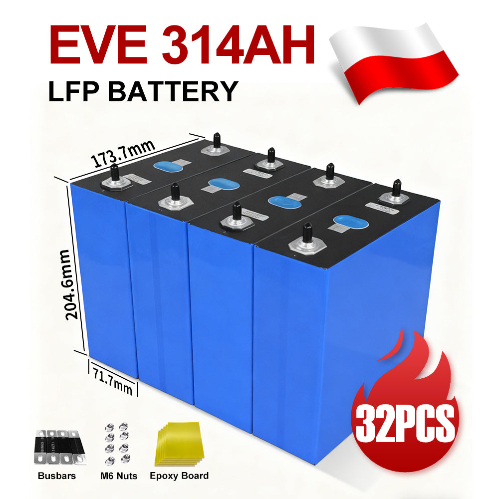 MB31 EVE 314AH LiFePO4 Battery 3.2V 330AH Prismatic Grade A