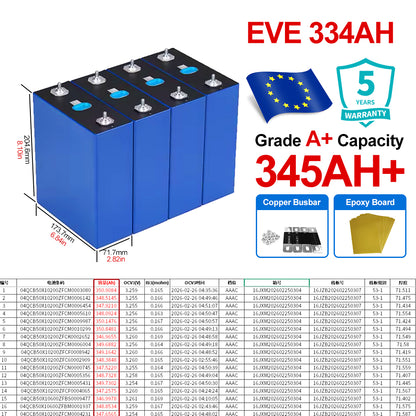 EU Stock EVE 334AH LiFePO4 Battery Grade A+ 8000 cycles
