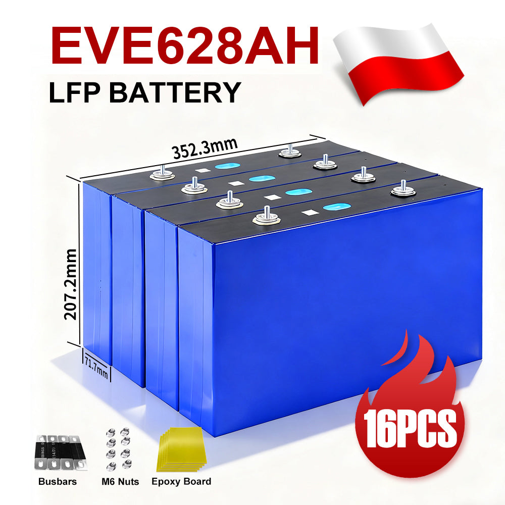 EVE 628AH LiFePO4 Battery Grade A Prismatic Lithium ion Cells For Solar System
