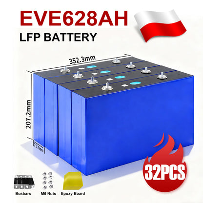 EVE 628AH LiFePO4 Battery Grade A Prismatic Lithium ion Cells For Solar System