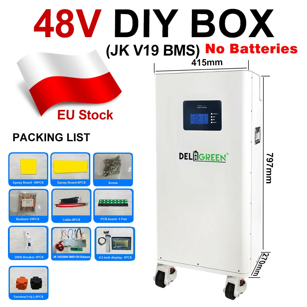 51.2V Battery DIY Kits with JK PB2A16S20P Smart BMS 48V