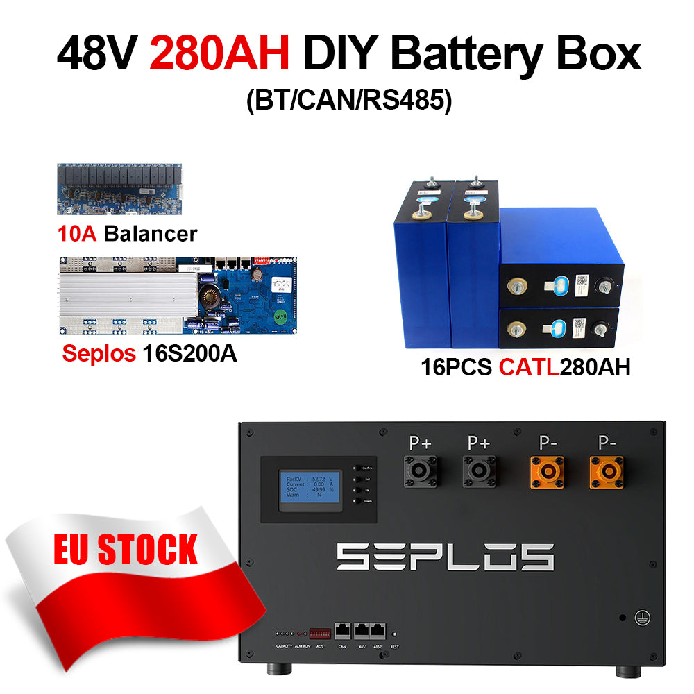 Seplos Mason 280 DIY Kit with EVE 304AH LiFePO4 15KWH Battery Pack