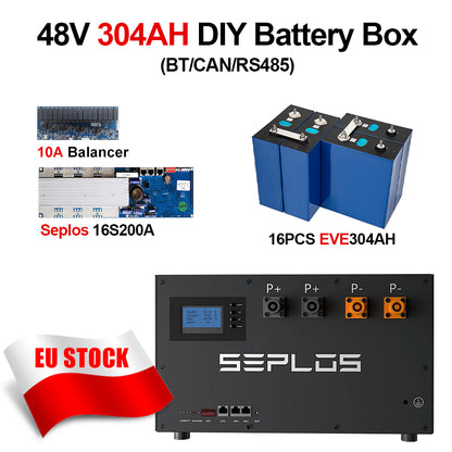Seplos Mason 280 DIY Kit with EVE 304AH LiFePO4 15KWH Battery Pack