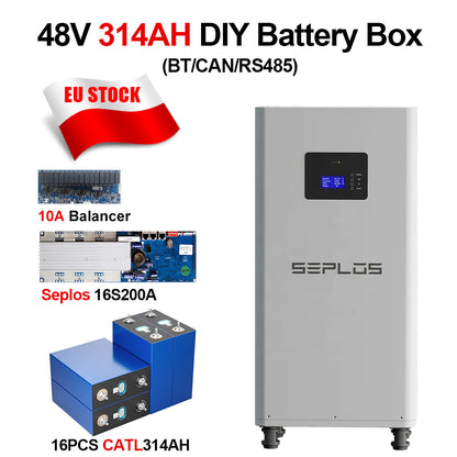 Seplos 51.2V 48V 314ah 16kwh DIY battery Pack CATL 314AH 3.0 EU stock With 10A Balancer
