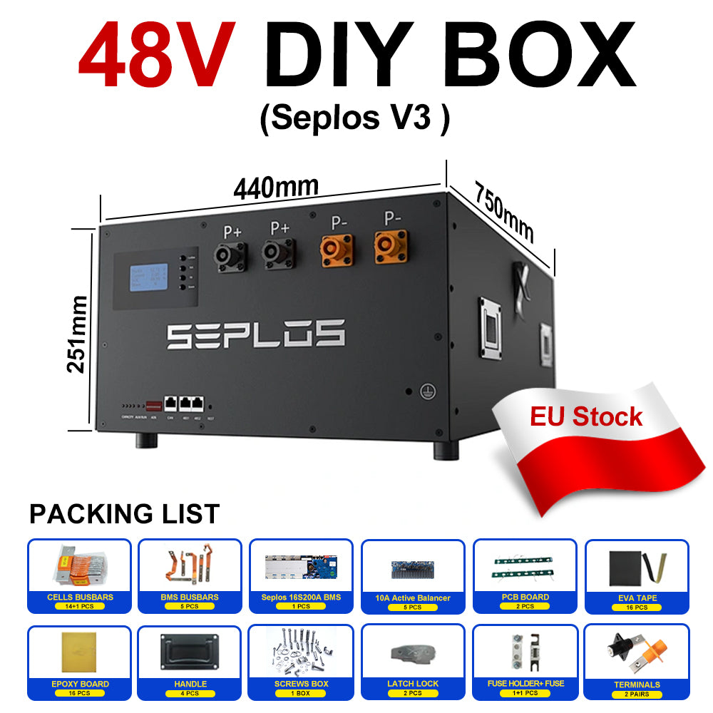Seplos Mason 280 DIY Kit with EVE 304AH LiFePO4 15KWH Battery Pack