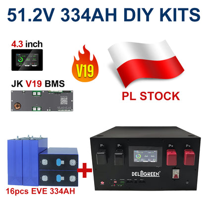 48V DIY LiFePO4 Battery Pack with JK BMS PB2A16S20P