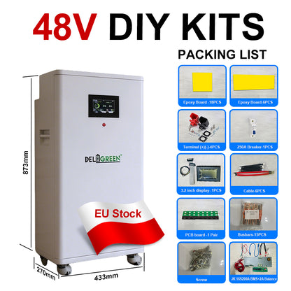 16Kwh 51.2V 320AH DIY LiFePO4 Battery Pack with JK V19 Smart BMS